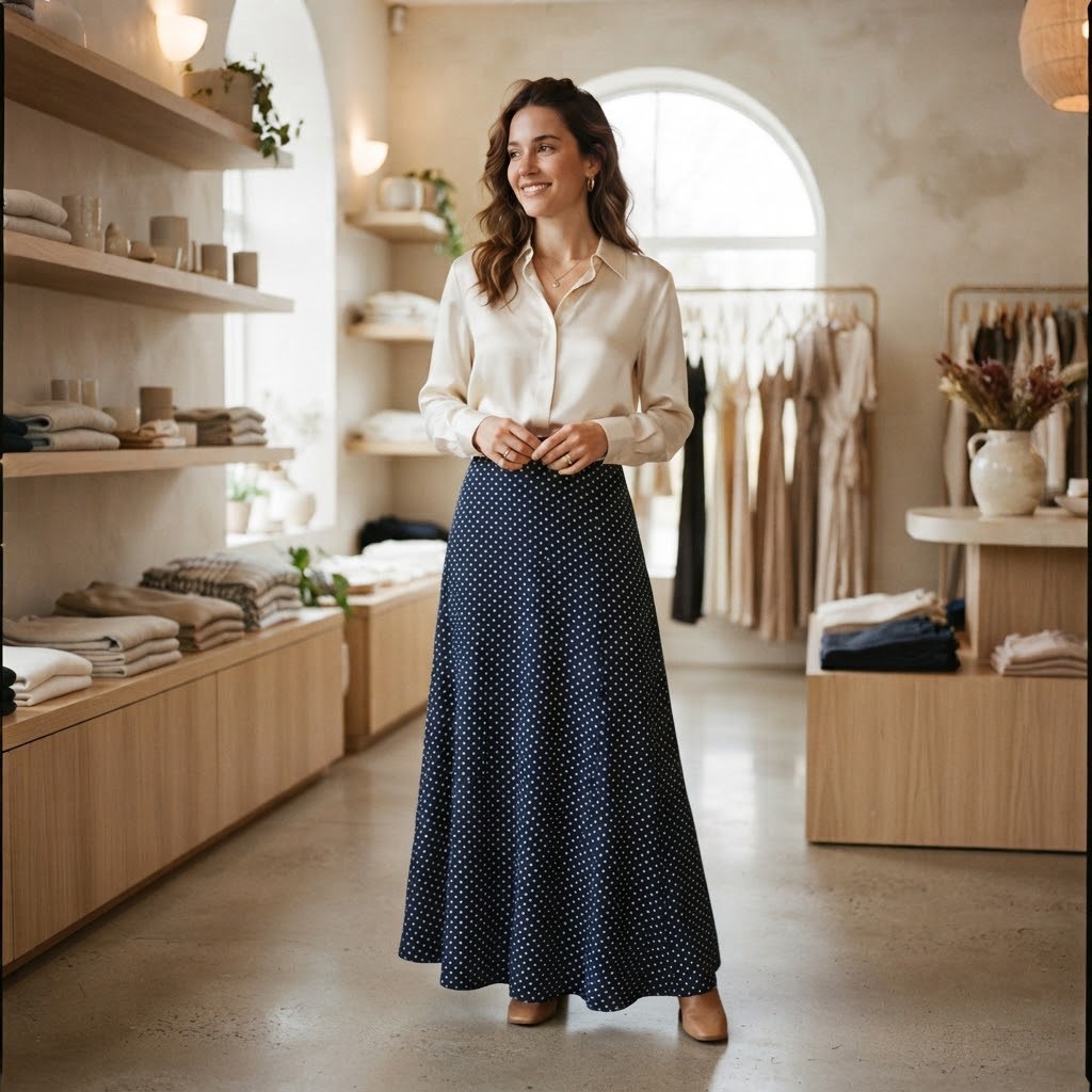 Dresses and skirts – polka-dot maxi skirt