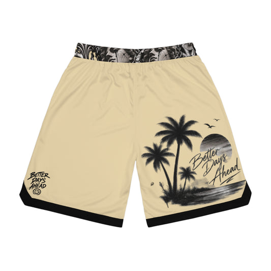 Basketball Shorts — "Trust the Timing" Graphic Rib Shorts