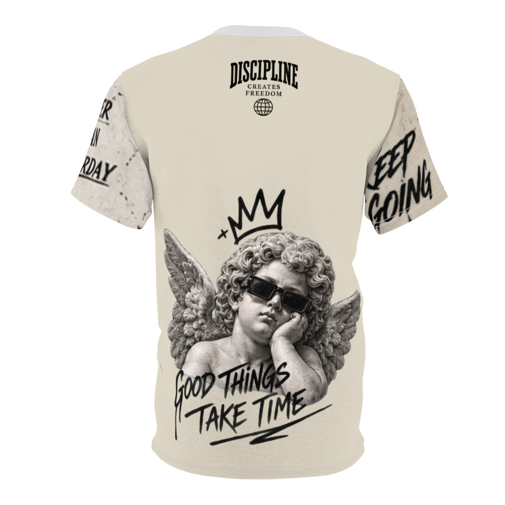 Dripping Smile Graphic Tee — 'Trust Your Path' All-Over Print — product photo 3 of 4 | madeyourmark