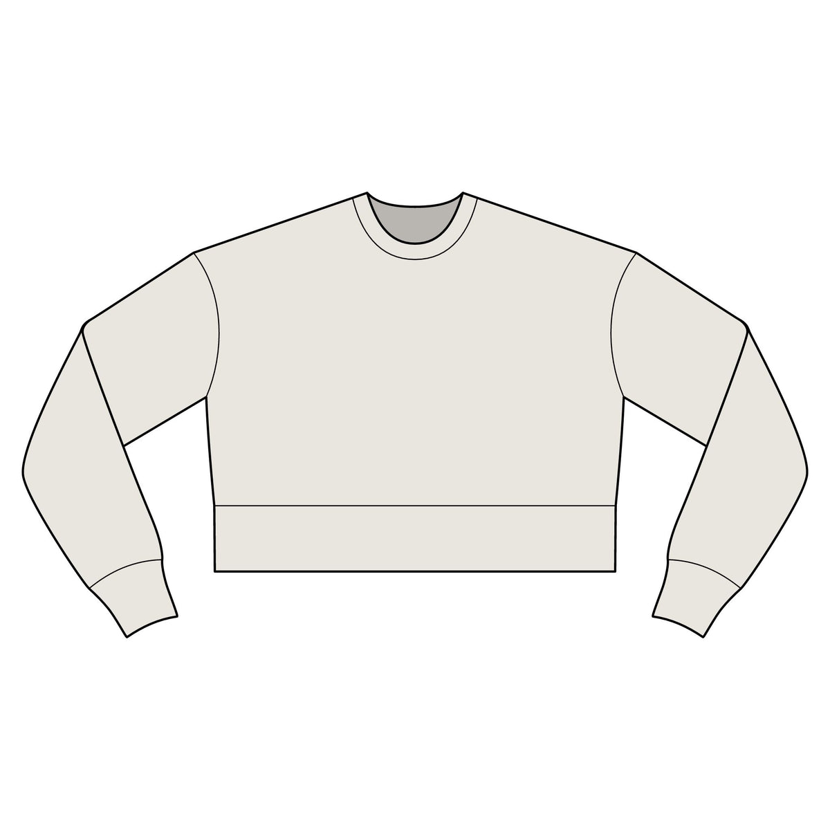 Cropped Relaxed Crewneck Sweatshirt — Women's Casual Lounge Top
