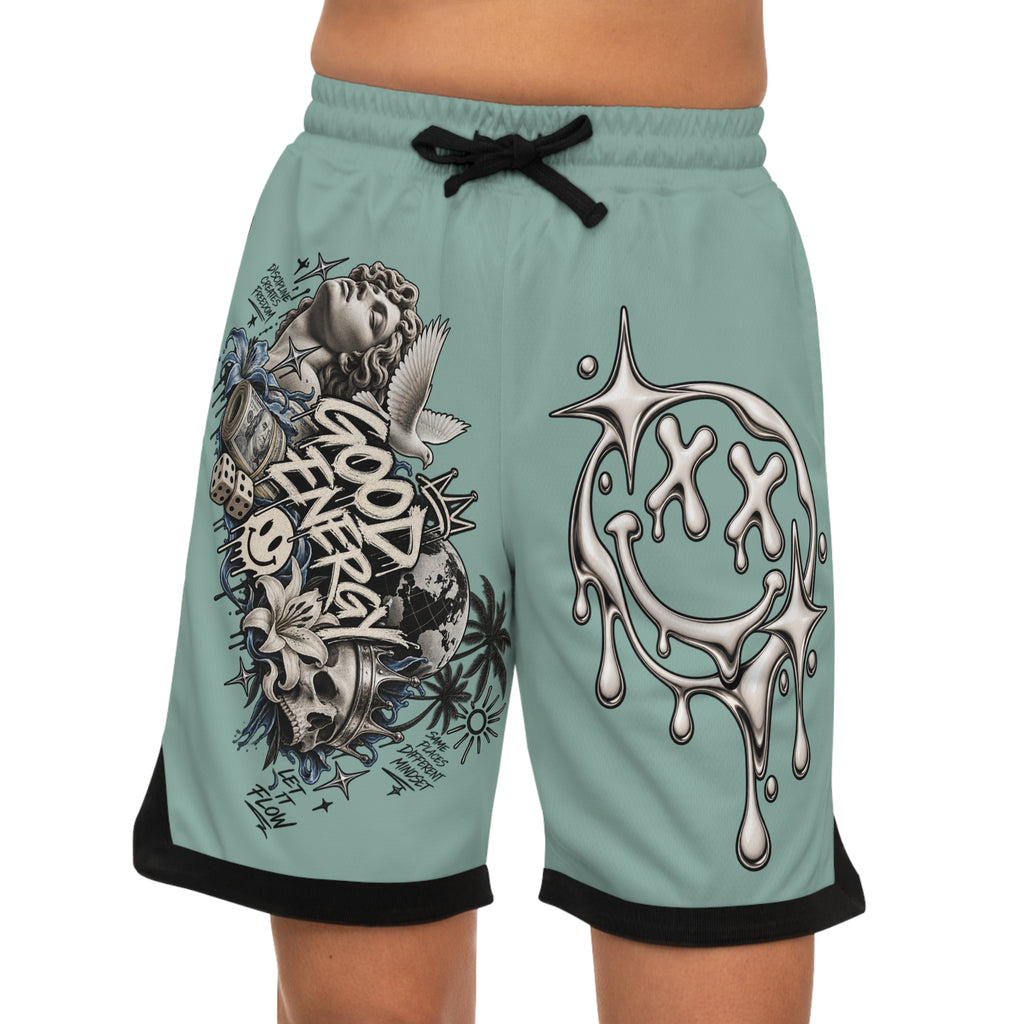 Trust Your Path Basketball Shorts — Graphic AOP Rib Shorts — product photo 4 of 4 | madeyourmark