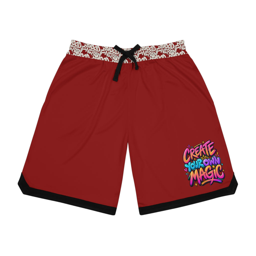 Basketball Shorts - 'Make It Happen' Motivational Streetwear — product photo 1 of 4 | madeyourmark