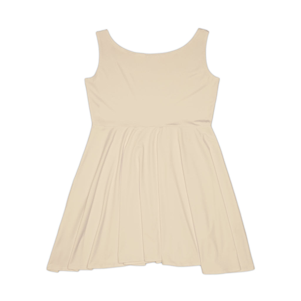 Beige AOP Women's Skater Dress — Cute Casual Summer Dress