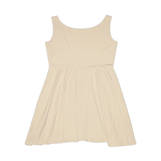 Beige AOP Women's Skater Dress — Cute Casual Summer Dress