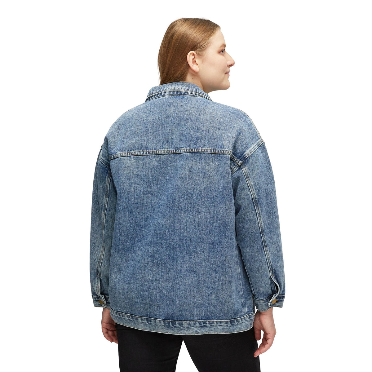 Women's Classic Denim Jacket – Vintage Wash Jean Jacket for Everyday Layering