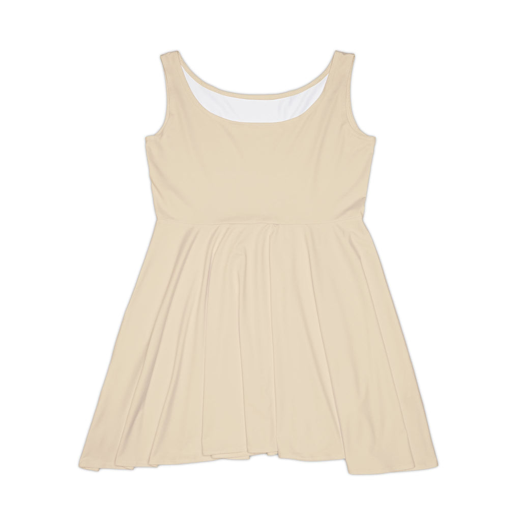 Beige AOP Women's Skater Dress — Cute Casual Summer Dress