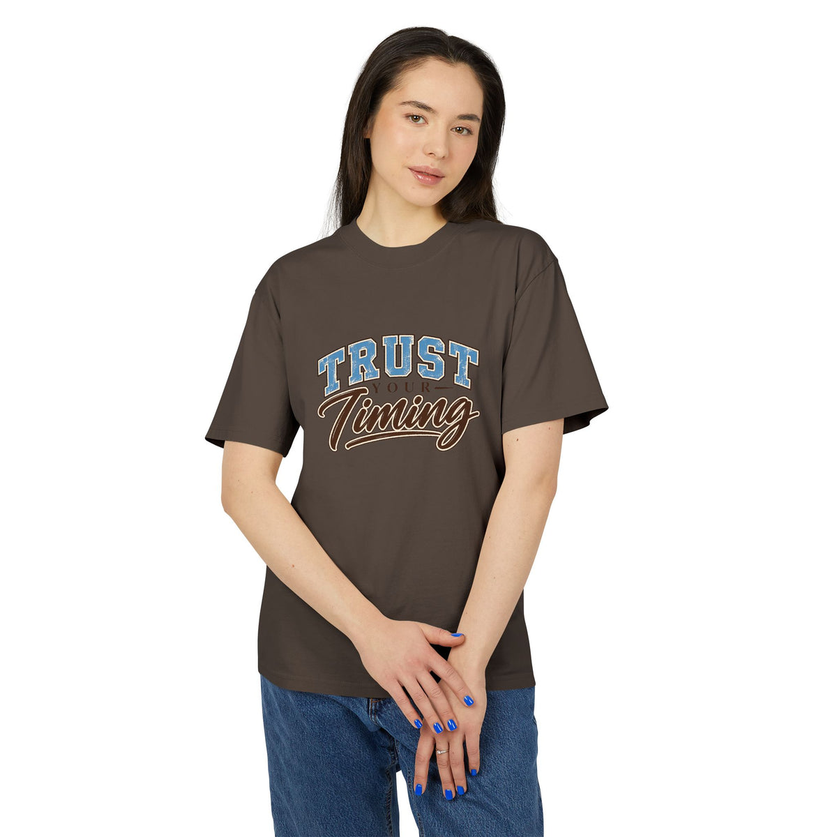 Trust Your Timing T-Shirt — Inspirational Retro Script Tee — product photo 18 of 20 | madeyourmark