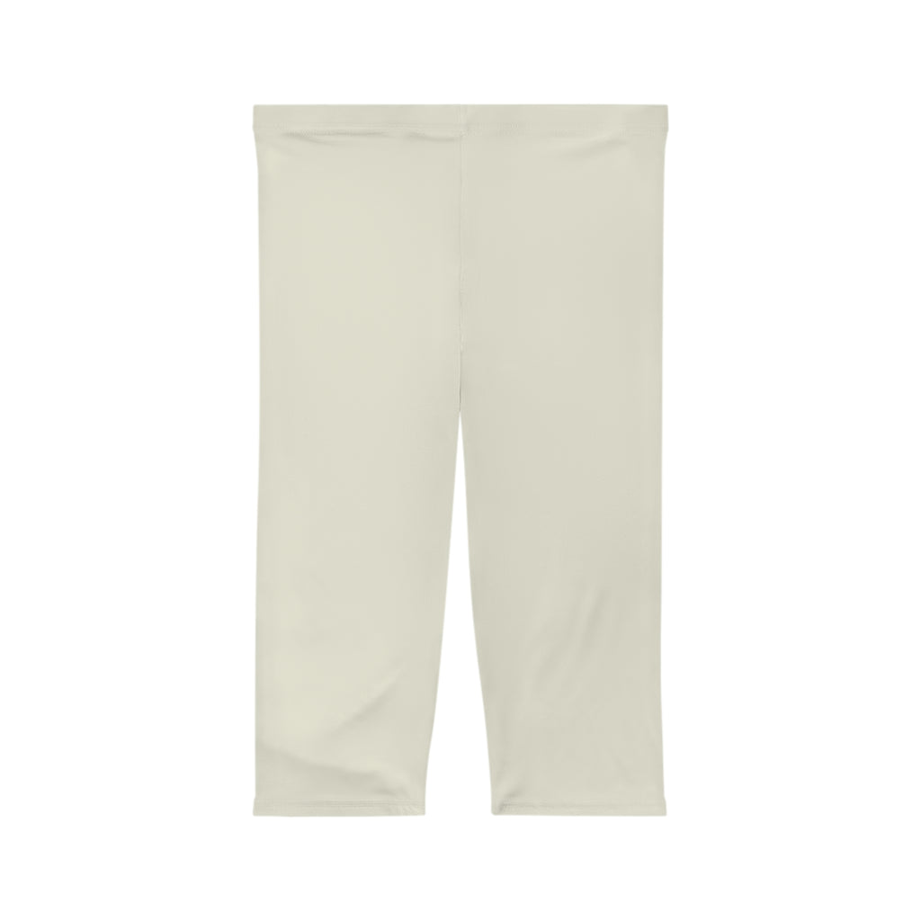 Solid Cream Women’s Capri Leggings — Comfortable Mid-Calf Activewear
