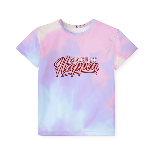 Make It Happen Kids Jersey — Pastel Tie-Dye Sports Tee