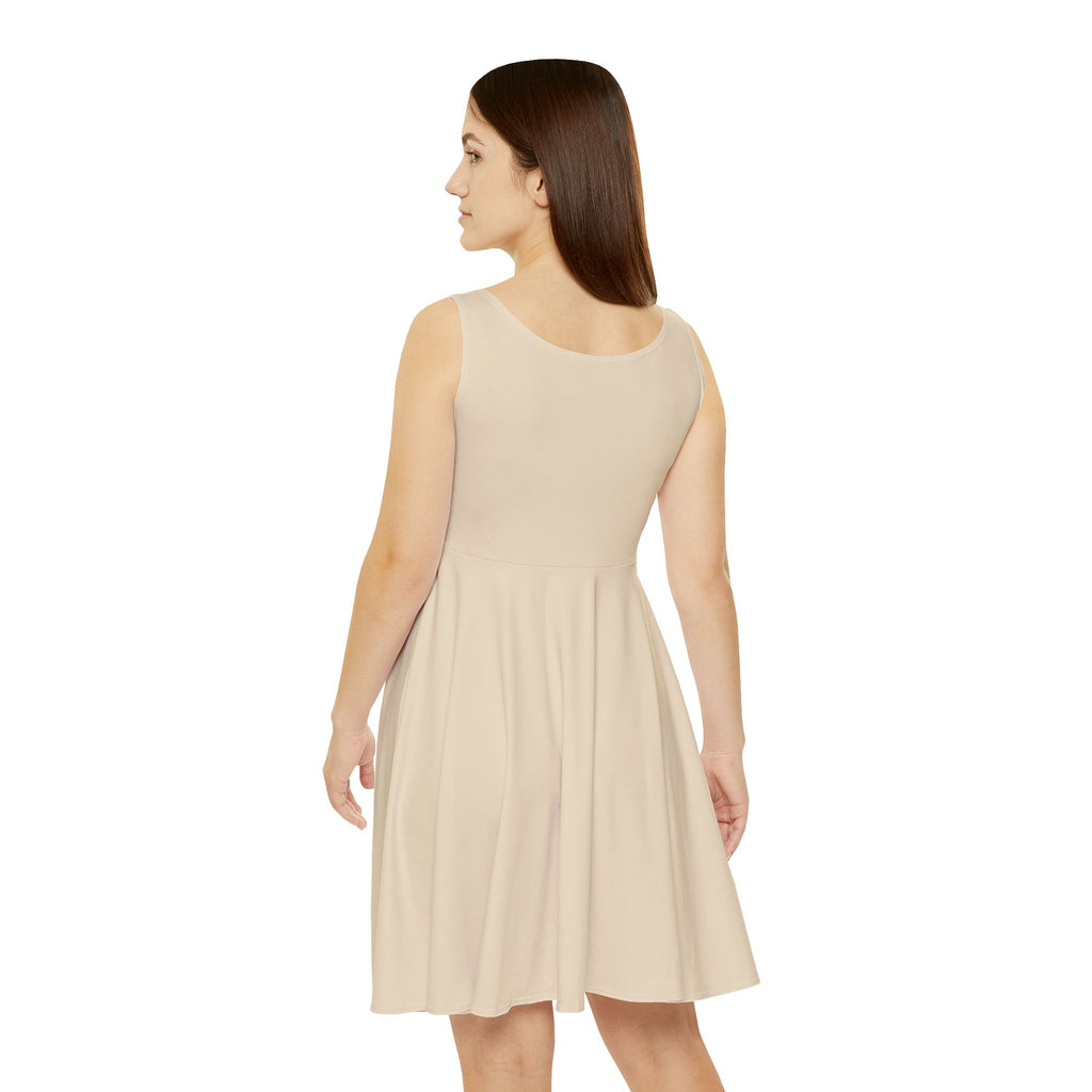 Beige AOP Women's Skater Dress — Cute Casual Summer Dress