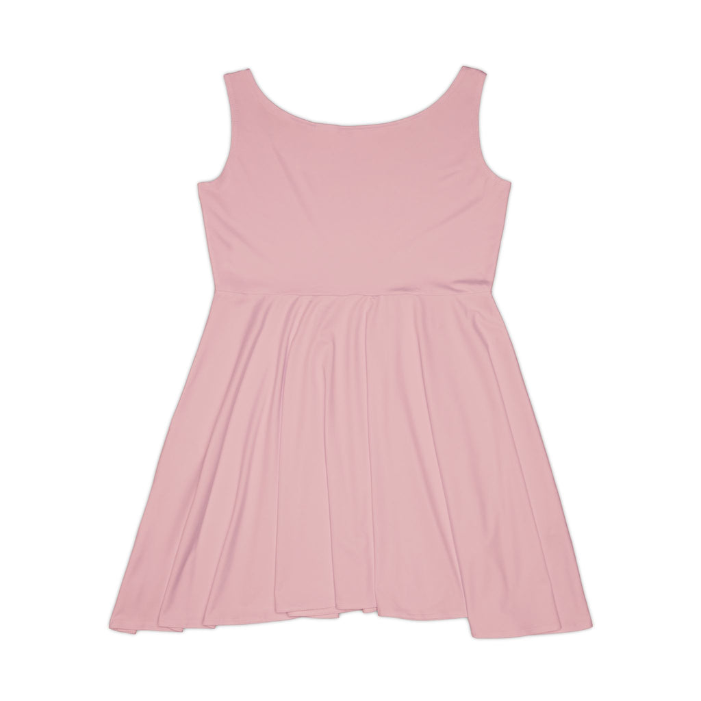 Pink AOP Skater Dress — Women's Flared Casual Dress