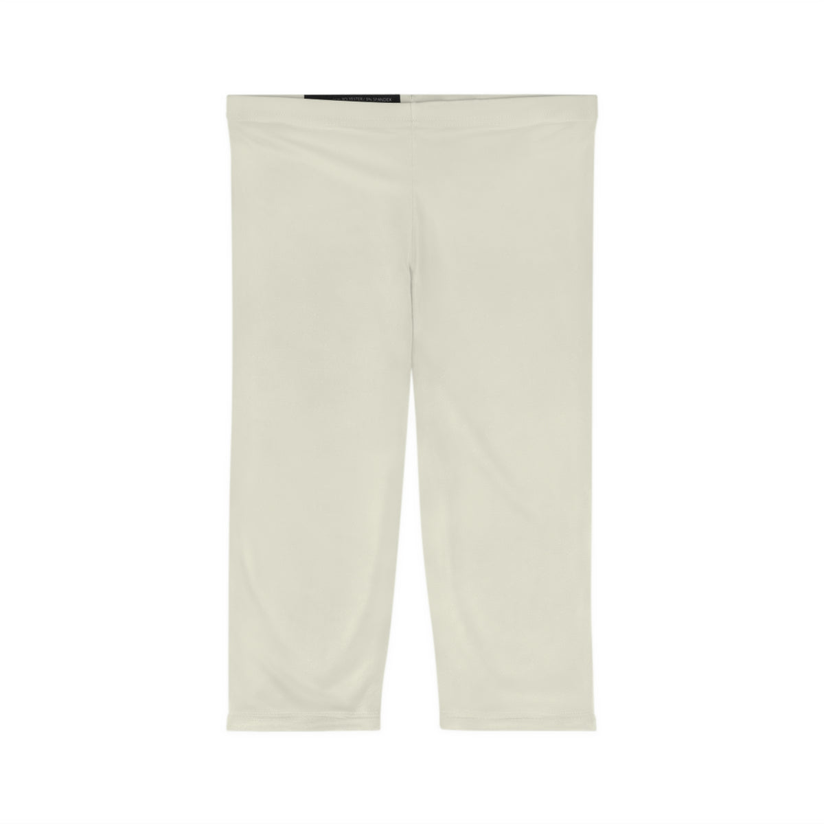 Solid Cream Women’s Capri Leggings — Comfortable Mid-Calf Activewear