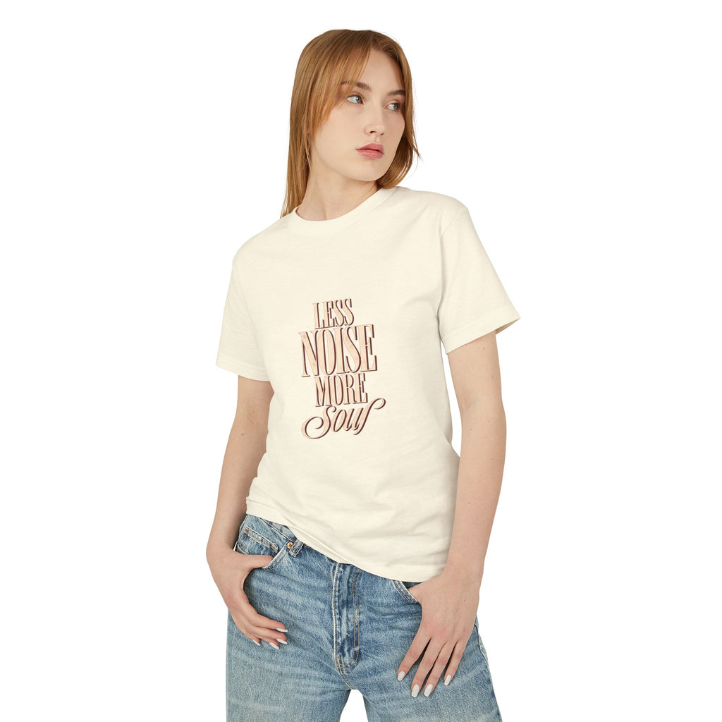 Less Noise More Soul Tee – Vintage Script