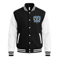 Classic Varsity Letterman Jacket — Black & White Streetwear — Front view | madeyourmark